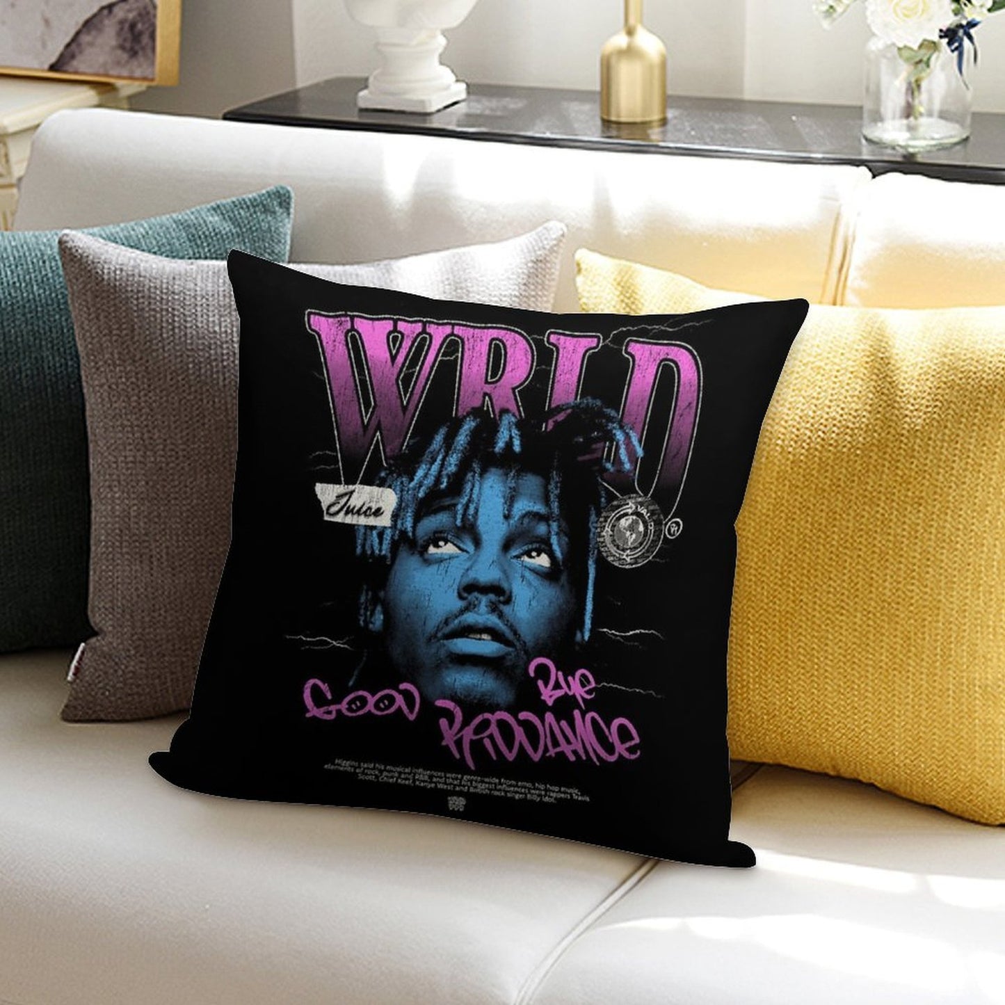 Juice WRLD Halftone Soft Style Accent Throw Pillow