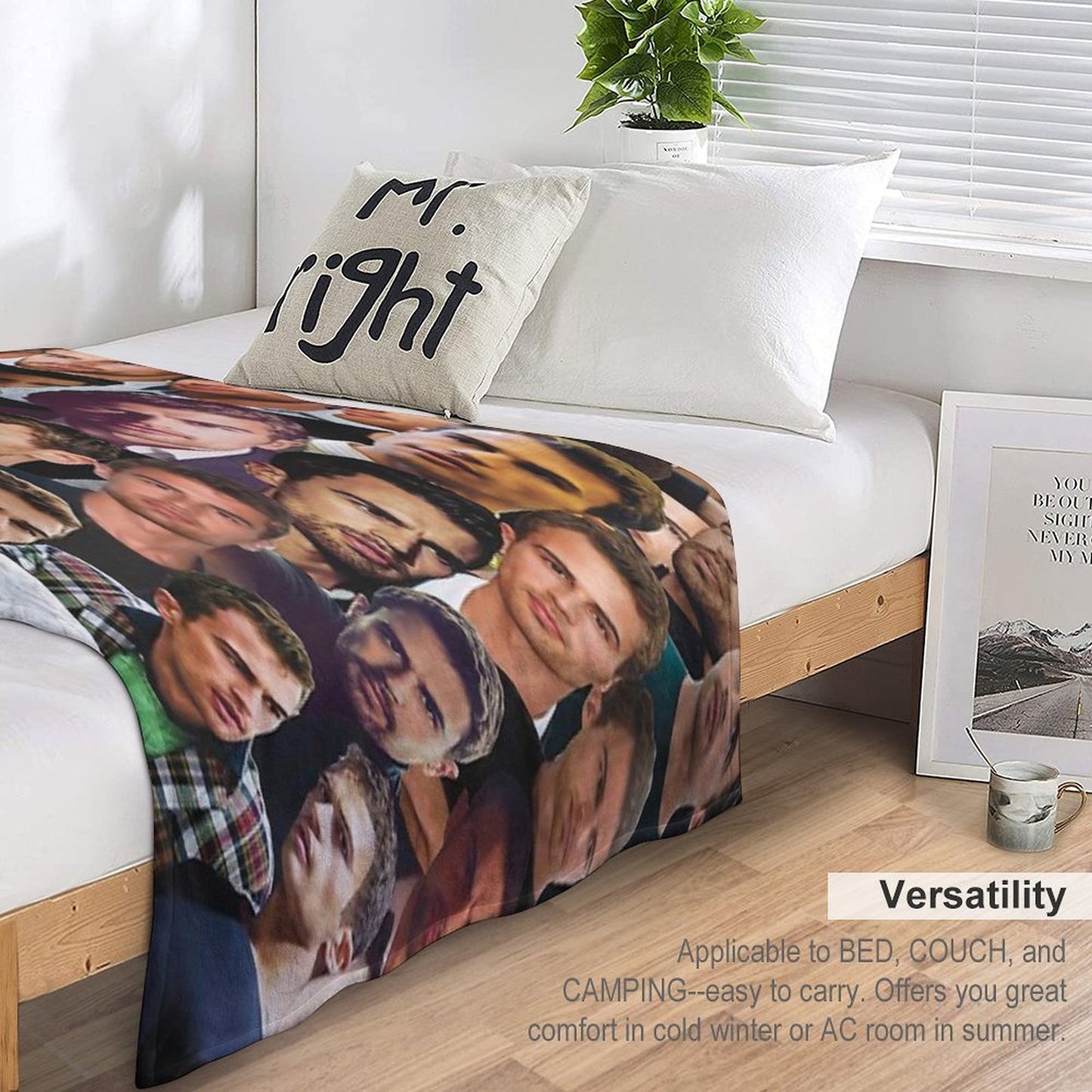 Theo James Photo Collage Throw Blanket