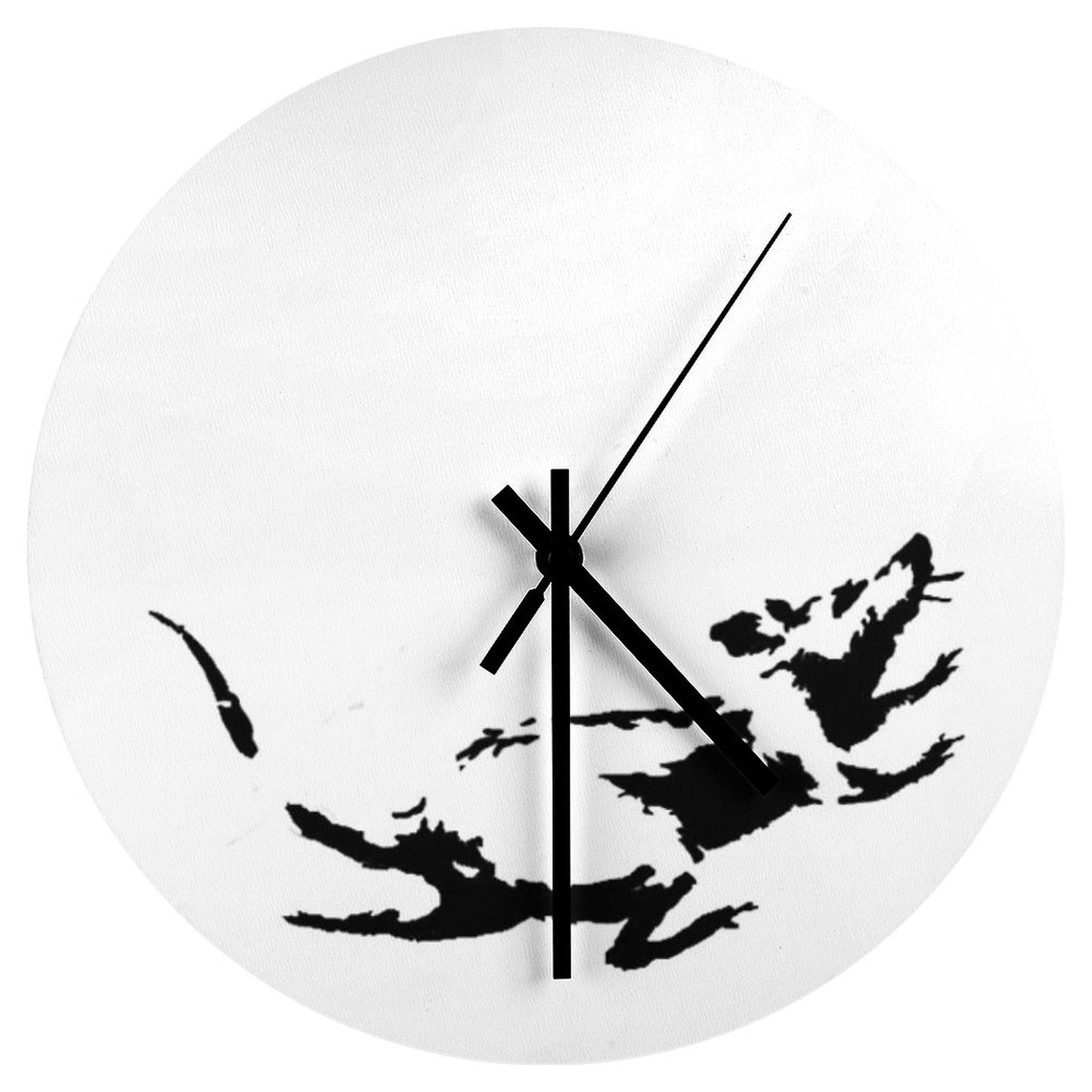 Banksy Rat Running in A Clock Wall Clock