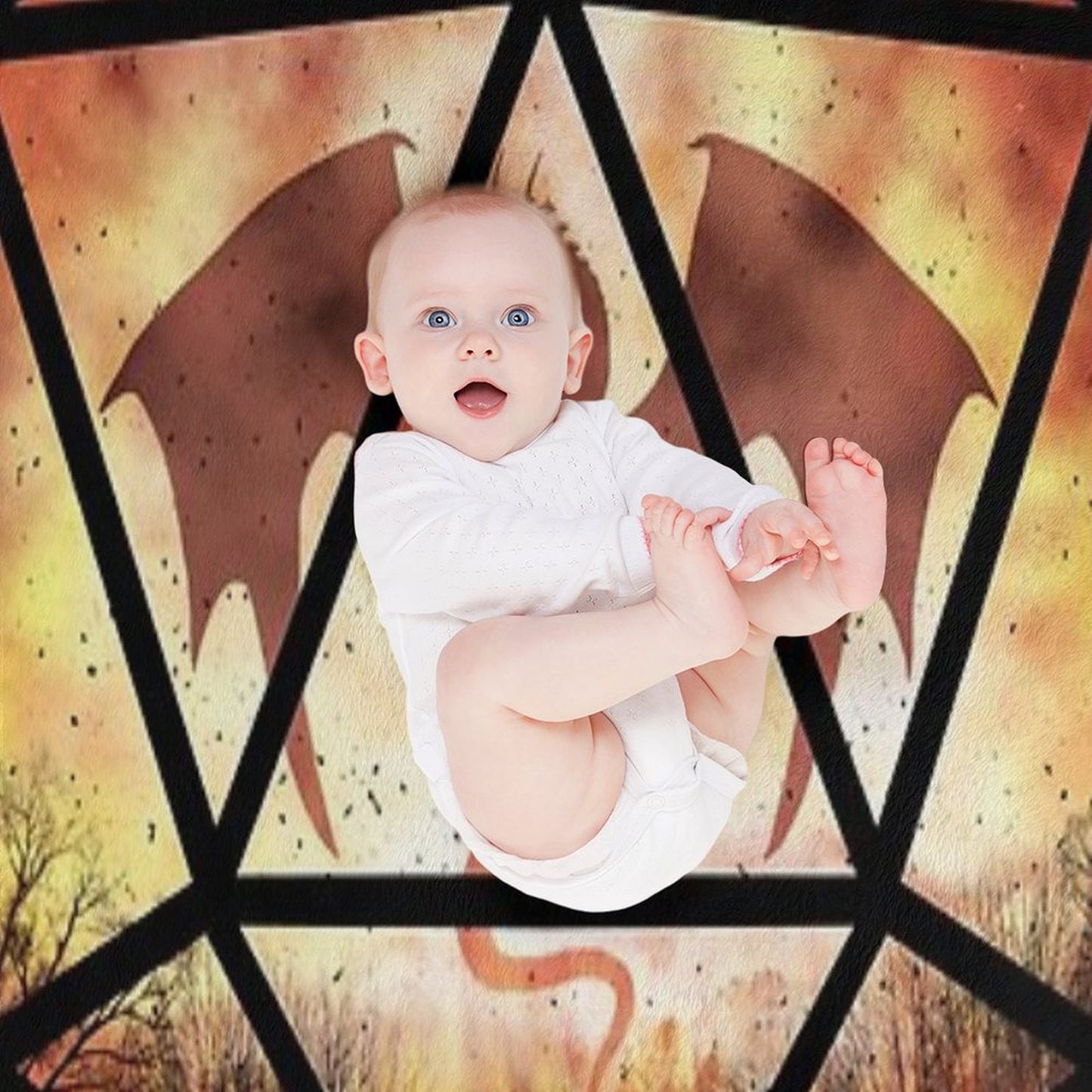 Fire Dragon D20 Throw Blanket