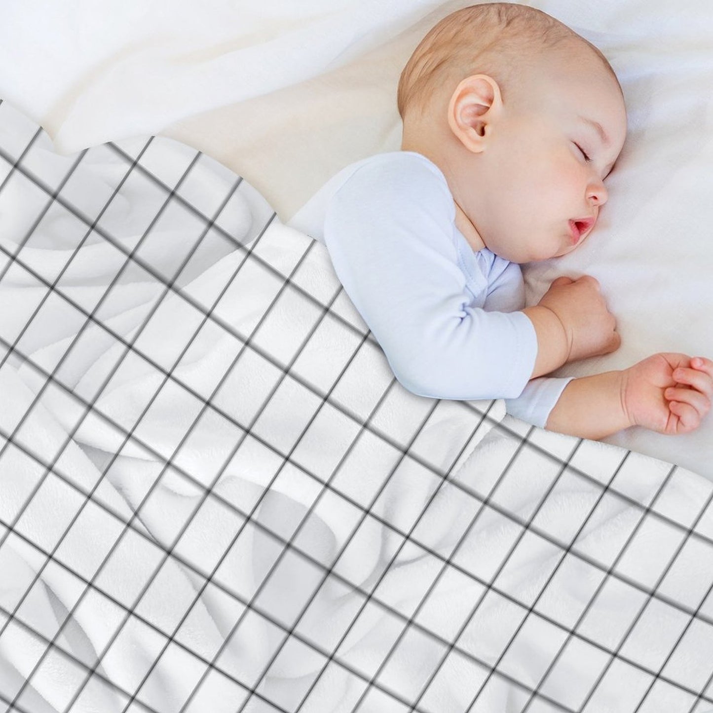 Black Grid Throw Blanket