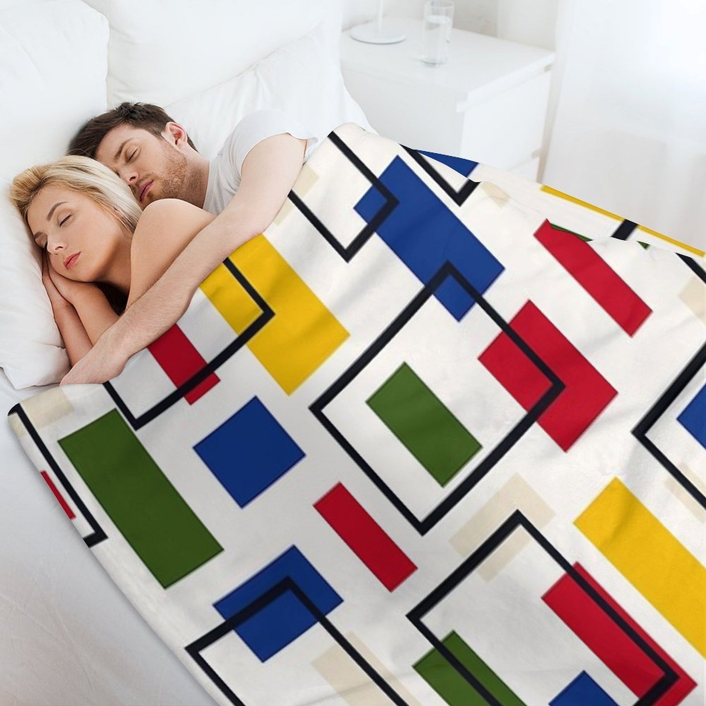 Mondrian Style Throw Blanket