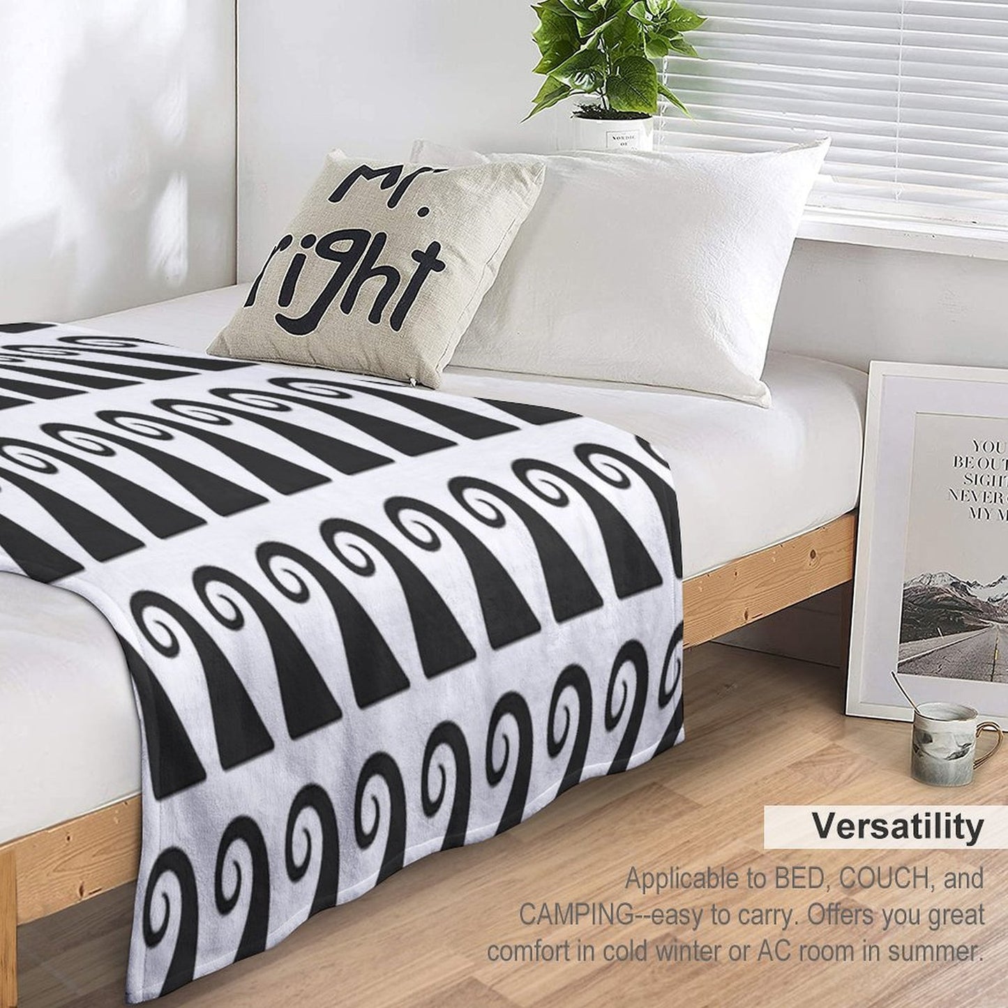 Elegant Greek Style Waves Ornament, Timeless Design, Not AI Throw Blanket