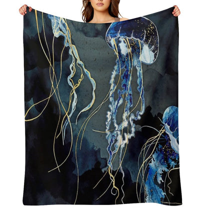 Metallic Ocean III Throw Blanket
