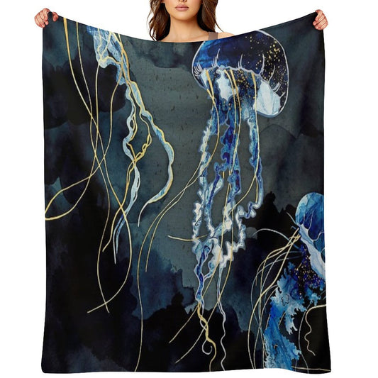 Metallic Ocean III Throw Blanket