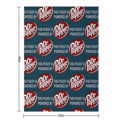 This Cat Is Powered By Dr Pepper Throw Blanket