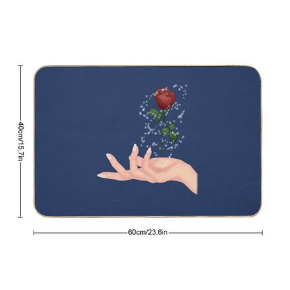 Magical Hands Make Rose Ver. 3  Fade-Resistant Bath Mat