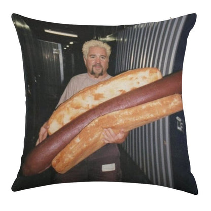 Guy Fieri And His Wieney Linen Throw Pillow Cover