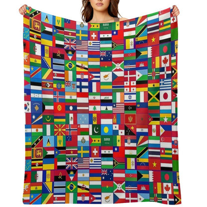 World Flags Throw Blanket
