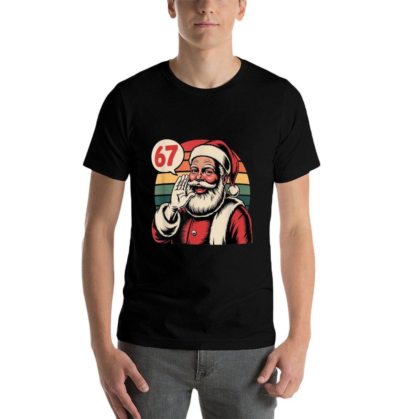 Funny Christmas Six Seven 67 Meme Brainrot Santa Claus Boys  Classic T-Shirt