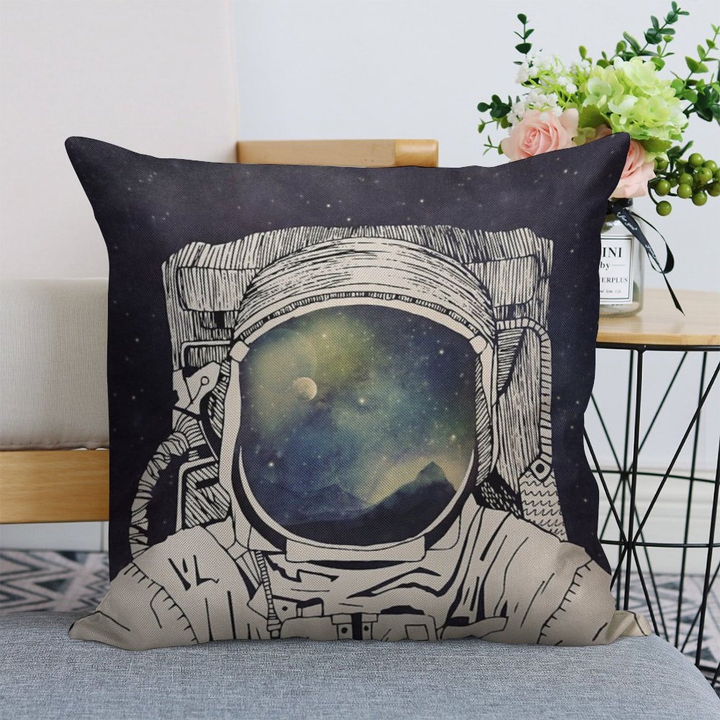 Dreaming Of Space Linen Throw Pillow Cover