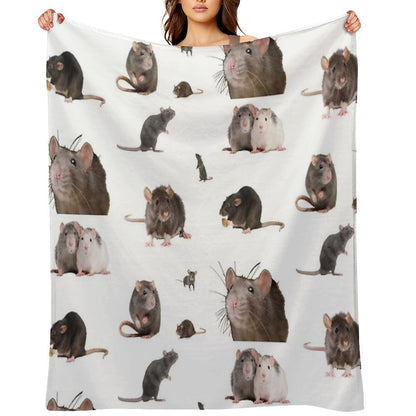 The Rat Set Throw Blanket