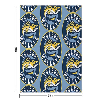 TOLEDO WALLEYE Hockey Logo1 Throw Blanket