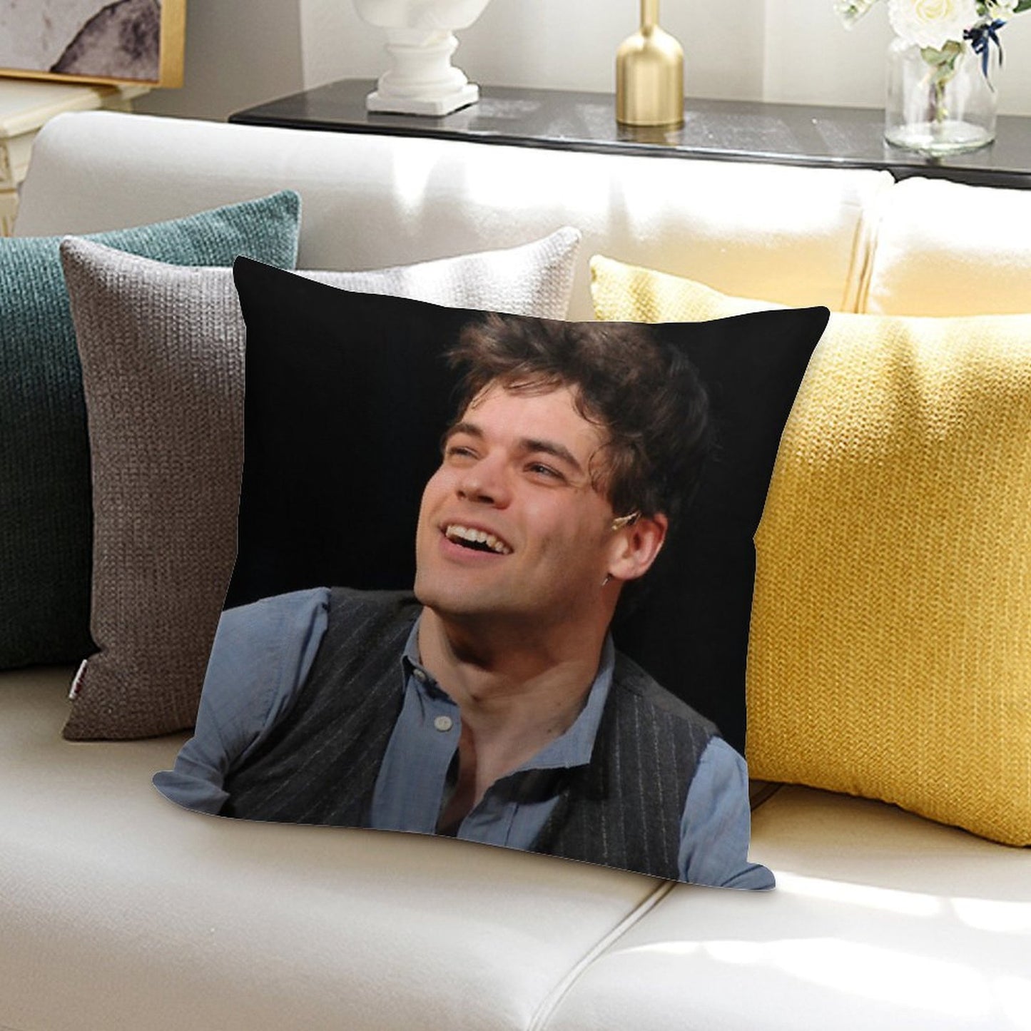 Jeremy Jordan Newsies Soft Reinforced Edging Throw Pillow