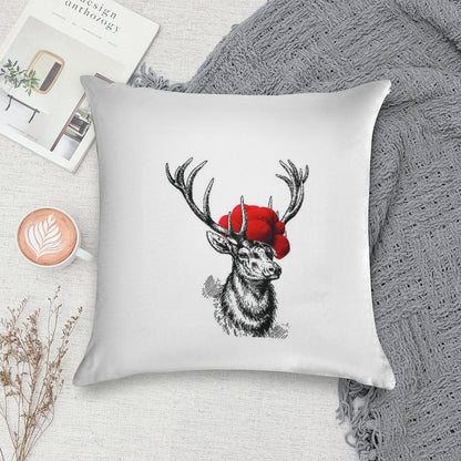 Deer with A Pollen Hat Soft Style Accent Throw Pillow