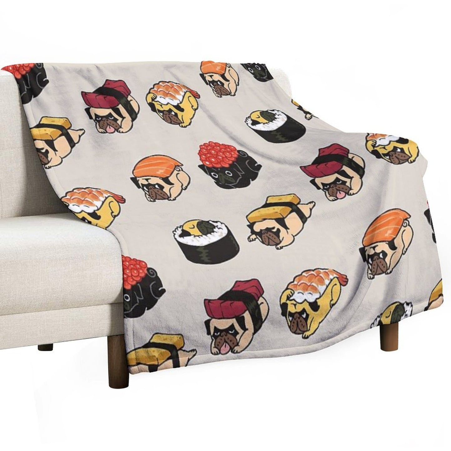 Sushi Pug Throw Blanket