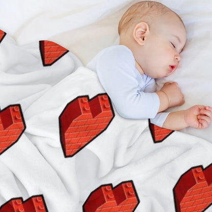 Brick Heart – Bold Toy Block Style Love Design Throw Blanket