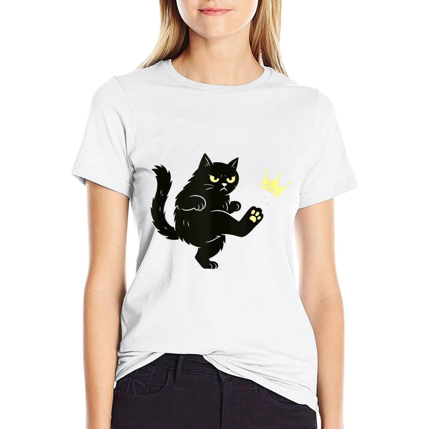 No Kings In America Funny Cat  Quick-drying T-Shirt