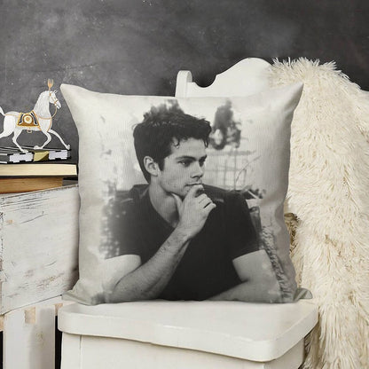 Dylan O'Brien Linen Throw Pillow Cover