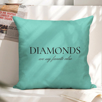 Diamonds Are My Favorite Color Linen Throw Pillow Cover
