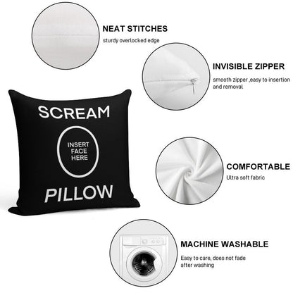 SCREAM PILLOW Soft Shrink-Resistant Throw Pillow