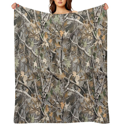 Camouflage Reel Tree Pattern Designs Throw Blanket