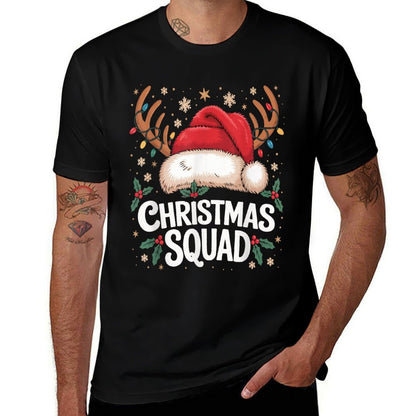 Christmas Squad Matching Family 2025 Santa Dabbing Elf  Fade-proof Color T-Shirt