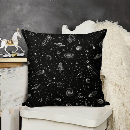 Space Linen Throw Pillow Cover