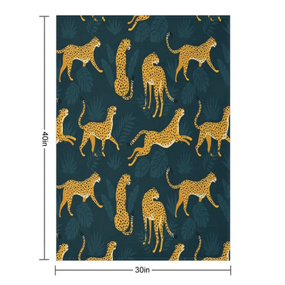 Night Cheetah Pattern Throw Blanket