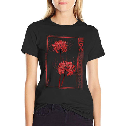 Japanese Spider Lily Soft Grunge Anime Aesthetic Flower T-Shirt