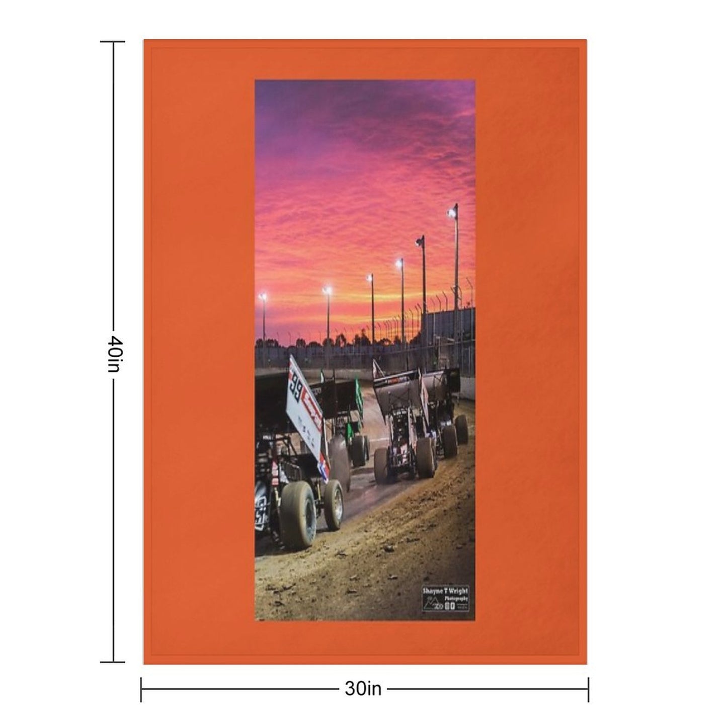 Sunset at The Speedway Track. Throw Blanket