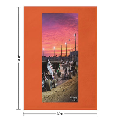 Sunset at The Speedway Track. Throw Blanket