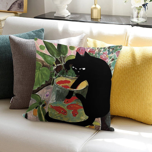 Matisse's Goldfish And A Cat Soft Bedroom Essential Throw Pillow