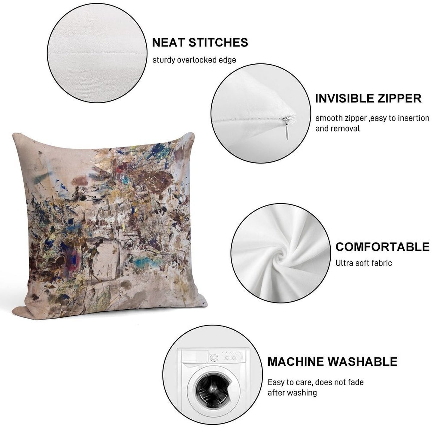 Fragments Soft Reinforced Edging Throw Pillow