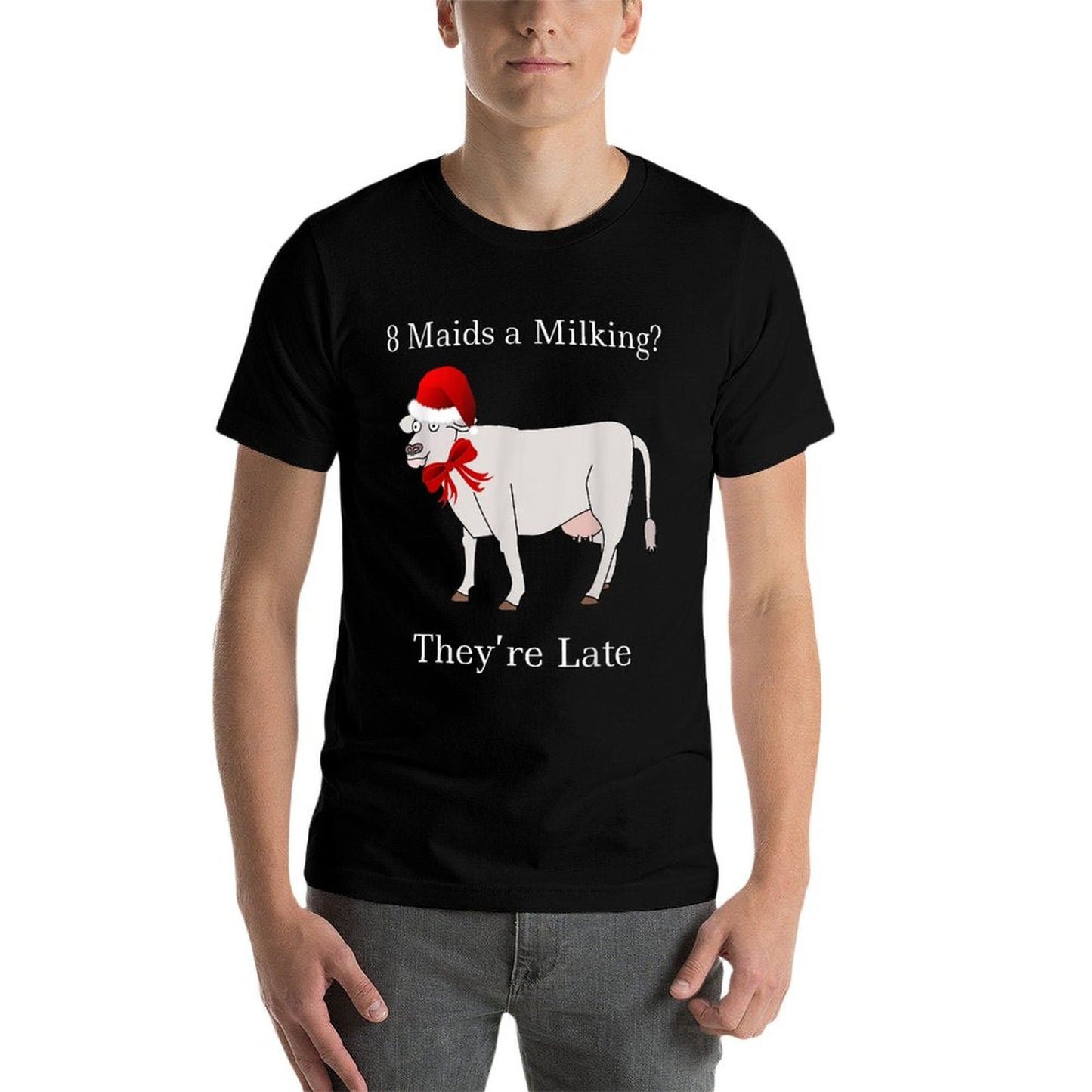 Eight Maids Milking Funny Christmas  Relaxed-fit T-Shirt