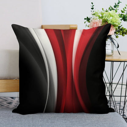 Red And White Linen Throw Pillow Cover