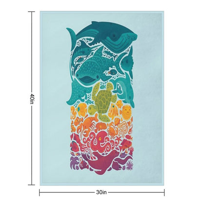 Aquatic Spectrum  Light Blue Throw Blanket
