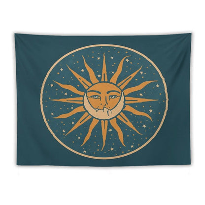 Sun And Moon  Vintage Tapestry