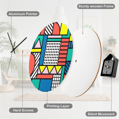 Memphis Color Block Wall Clock