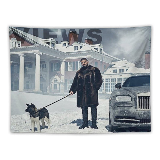 Drake with Dog Views Tapestry Tapestry