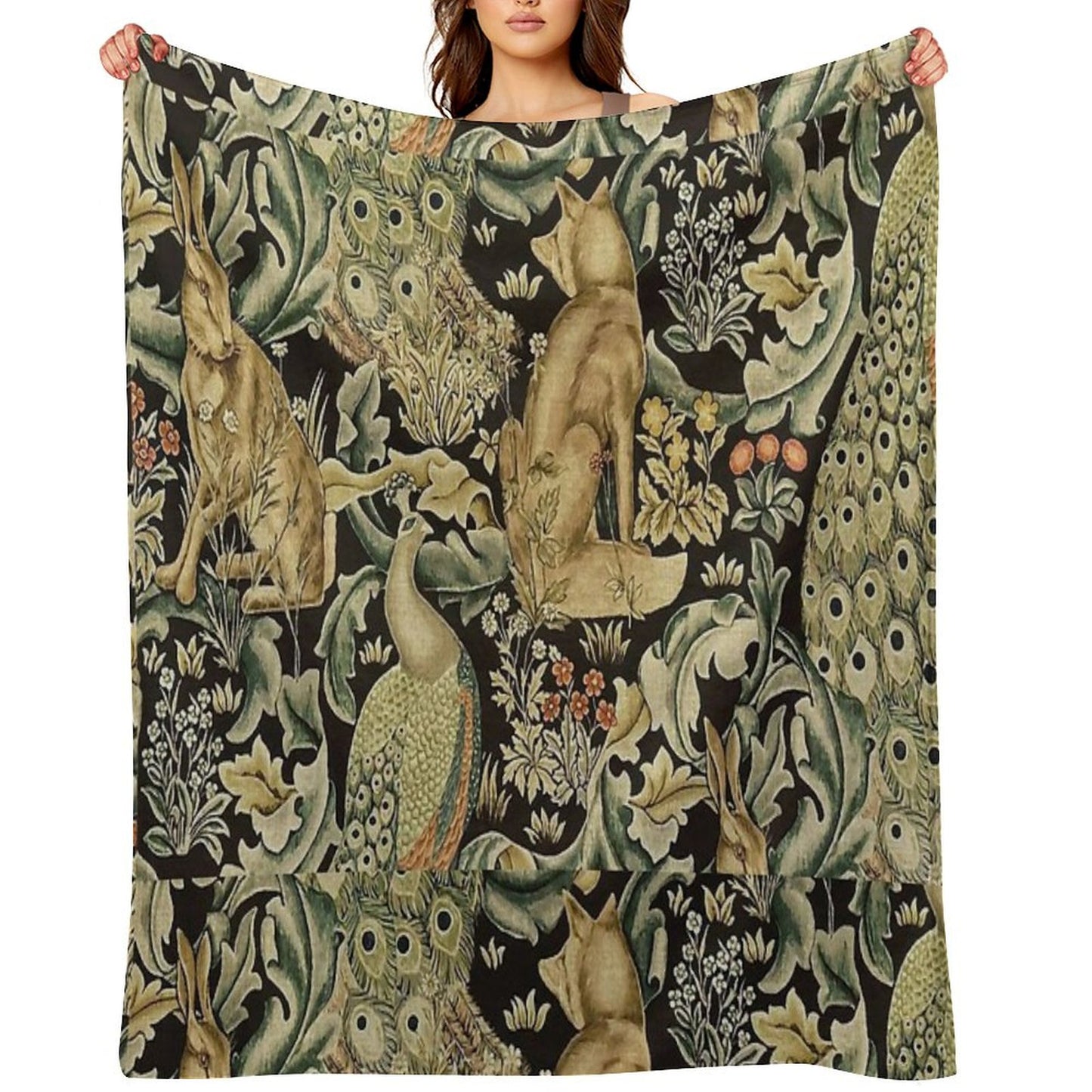 William Morris Forest Fabric Throw Blanket
