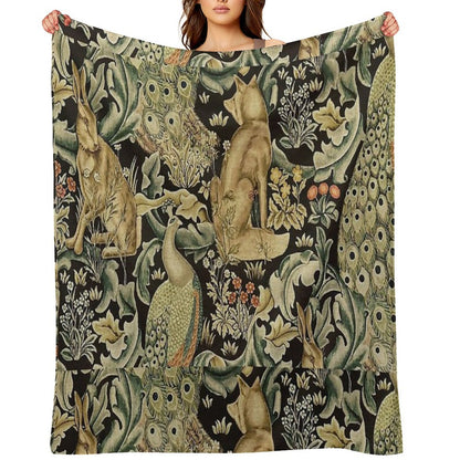 William Morris Forest Fabric Throw Blanket