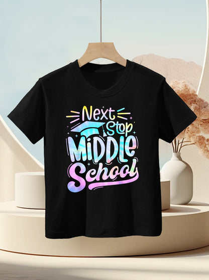 Next Stop Middle School Tie Dye Elementary School Graduation Kids T-Shirt