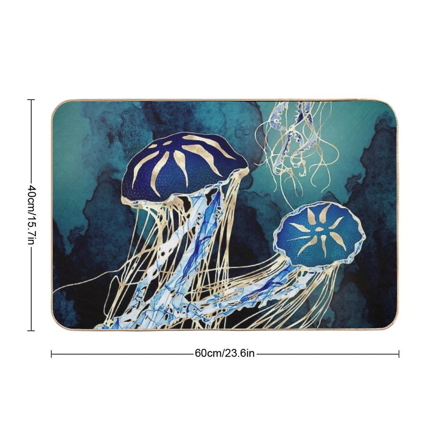 Metallic Jellyfish III Bath Mat