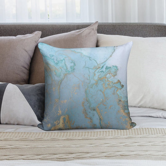 Blue And Gold Soft Skin-Friendly Throw Pillow