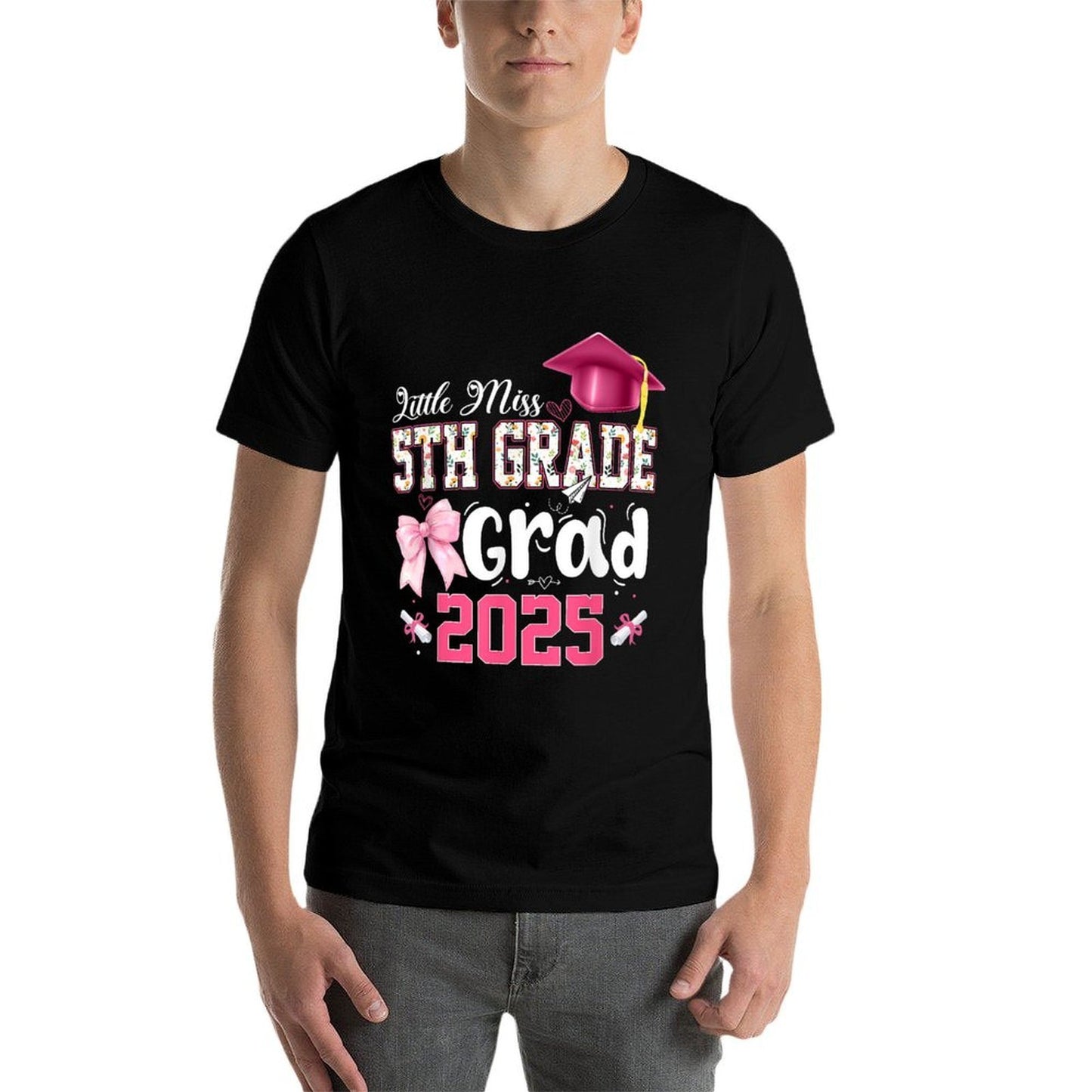Little Miss 5th Grade Graduation Graduate Coquette Bow Kids  Affordable Price T-Shirt