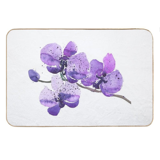 Purple Orchid Watercolor Bath Mat