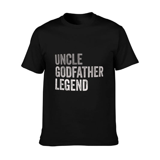 Funny Uncle Godparent Hero Message Uncle Godfather Legend For A Favorite Uncle Family Baptism - Black, Small,, Classic Fit, Roun T-Shirt