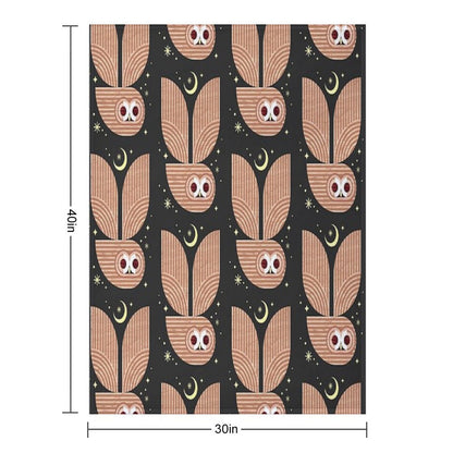 Barred Owl in Flight Throw Blanket