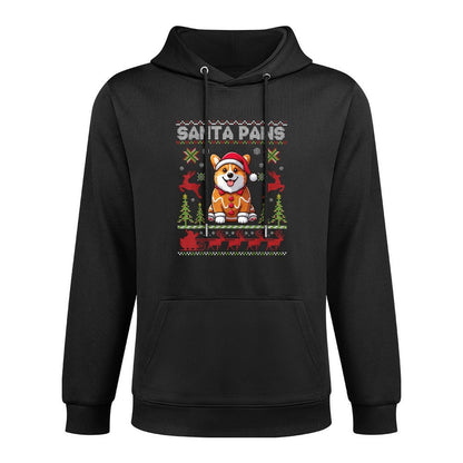 Pembroke Welsh Corgi Santa Paws Merry Christmas Ugly Sweater Breathable Fabric Hoodie